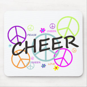 Cheer Coloured Peace Signs Mouse Pad