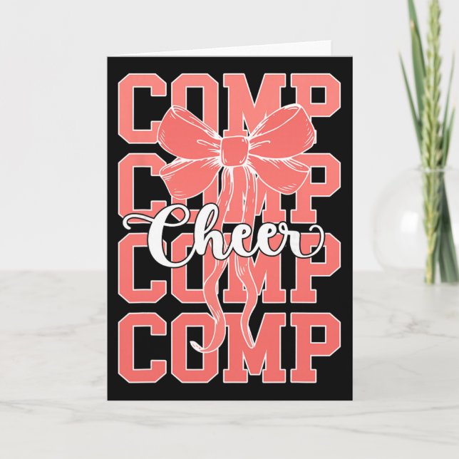 Cheer Comp Day Cheerleader Competition Day Bow _2  Card (Front)