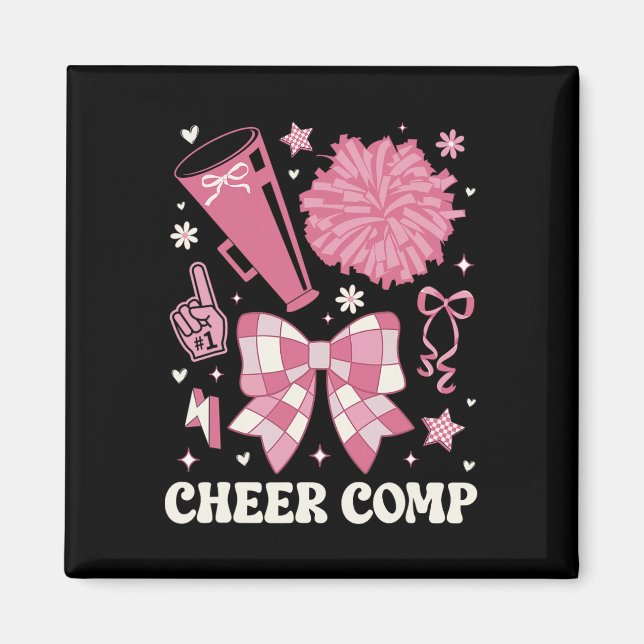 Cheer Comp Day Cheerleader Competition Day Bow  Magnet (Front)