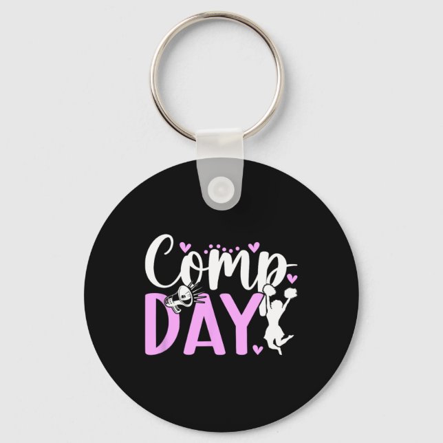 Cheer Comp Day Cheerleader Competition Day Cheerle Key Ring (Front)