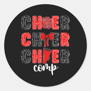 Cheer Comp Day Cheerleader Competition Day Coquett Classic Round Sticker