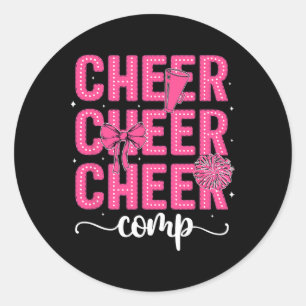 Cheer Comp Day Cheerleader Competition Day Coquett Classic Round Sticker