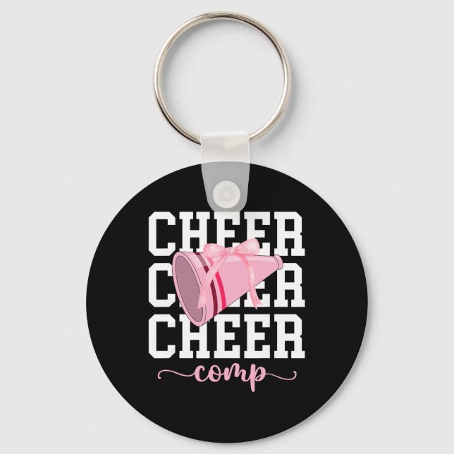 Cheer Comp Day Coquette Cheerleading Competition D Key Ring (Front)
