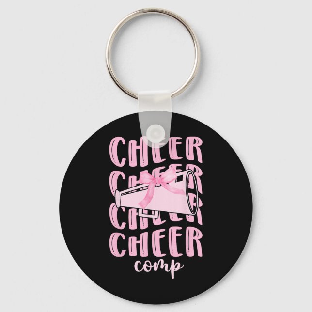 Cheer Comp Day Coquette Cheerleading Competition D Key Ring (Front)