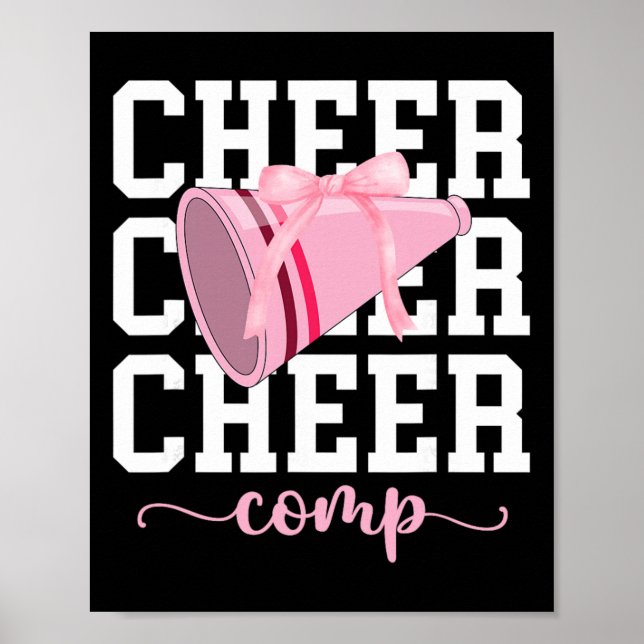 Cheer Comp Day Coquette Cheerleading Competition D Poster (Front)