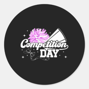 Cheer Competition Day Cheerleading Comp Day Cheerl Classic Round Sticker