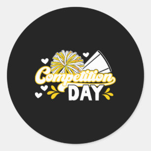 Cheer Competition Day Cheerleading Comp Day Cheerl Classic Round Sticker