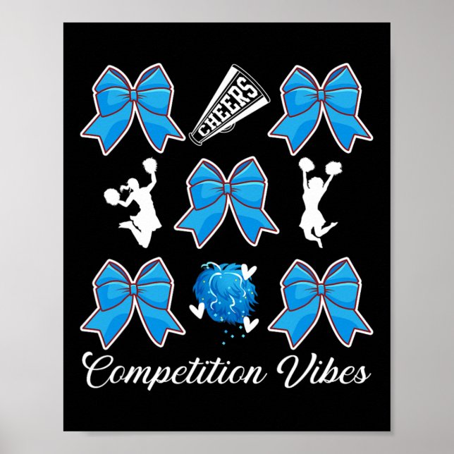 Cheer Competition Day Vibes Cheer Comp Day Cheerle Poster (Front)