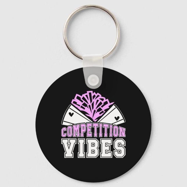 Cheer Competition Day Vibes Cheerleader Comp Day _ Key Ring (Front)
