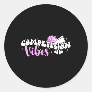 Cheer Competition Day Vibes Cheerleading Comp Day Classic Round Sticker