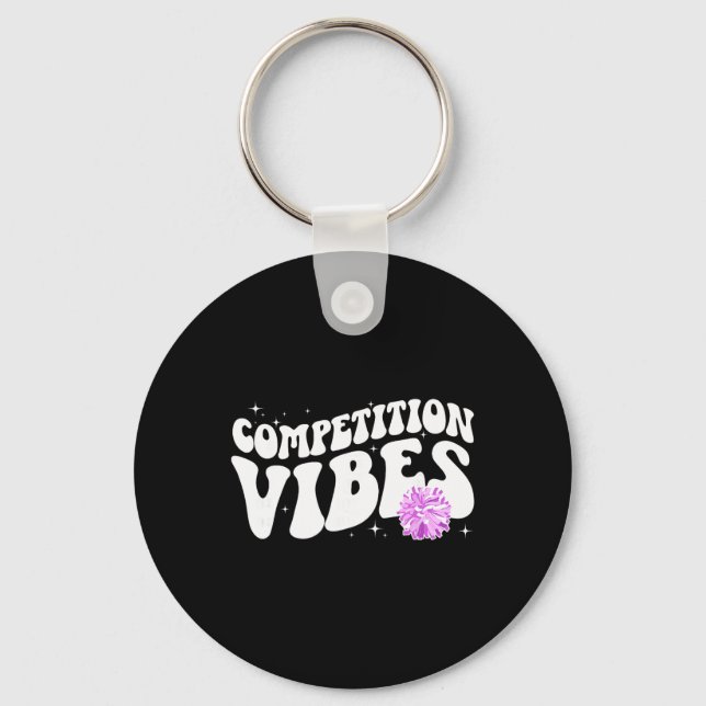 Cheer Competition Day Vibes Cheerleading Comp Day  Key Ring (Front)