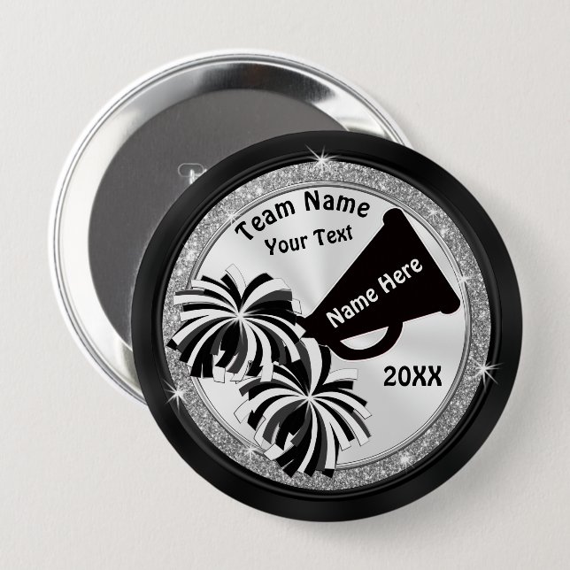Cheer Competition Goodie Bag Ideas, Personalised 10 Cm Round Badge (Front & Back)
