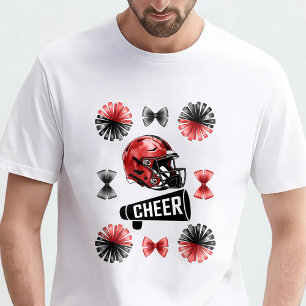 Cheer Coquette Bow American Football Autumn  T-Shirt