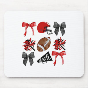 Cheer Coquette Bow American Footll Autumn Thanksgi Mouse Pad