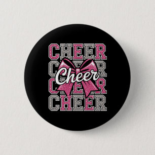 Cheer Coquette Bow Cheerleader Cheerleading Cheer 6 Cm Round Badge
