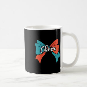 Cheer Coquette Bow Teal Blue Orange Cheerleader Ch Coffee Mug