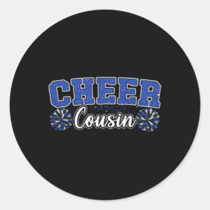 Cheer Cousin Blue My Favorite Cheerleader Calls Me Classic Round Sticker