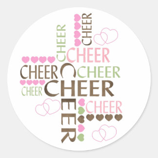 cheer cross classic round sticker