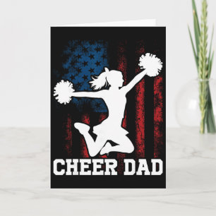 Cheer Dad American Flag Cheerleader Rebel Cheerlea Card