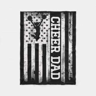 Cheer Dad American Flag Cheerleader Rebel Cheerlea Fleece Blanket