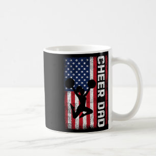 Cheer Dad American Flag Cheerleader Support Coffee Mug