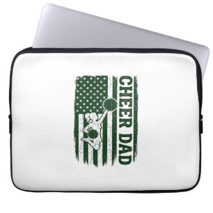 Cheer Dad American Flag Vintage Vector Design_1 Laptop Sleeve
