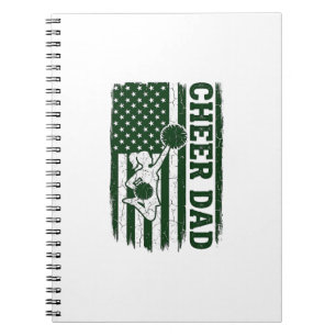 Cheer Dad American Flag Vintage Vector Design_1 Notebook