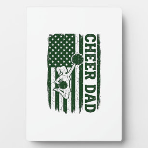 Cheer Dad American Flag Vintage Vector Design_1 Plaque