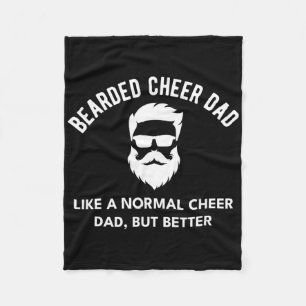 Cheer Dad Bearded Definition Cheerleading Funny _1 Fleece Blanket