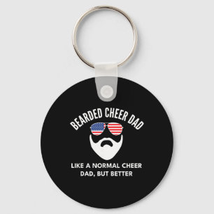 Cheer Dad Bearded Definition Cheerleading Funny _2 Key Ring