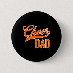 Cheer Dad Blue And Orange Cheerleading Matching Pa 6 Cm Round Badge