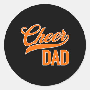 Cheer Dad Blue And Orange Cheerleading Matching Pa Classic Round Sticker