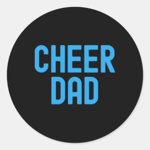 Cheer Dad Blue Cheerleading Matching Parents Classic Round Sticker