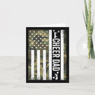 Cheer Dad Camo American Flag Fathers Day Cheerlead Card