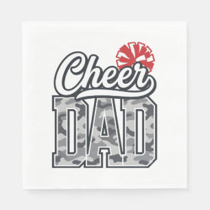 Cheer Dad Camo Pom Vintage Vector Design_1 Napkin