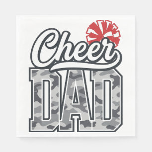Cheer Dad Camo Pom Vintage Vector Design_1 Napkin