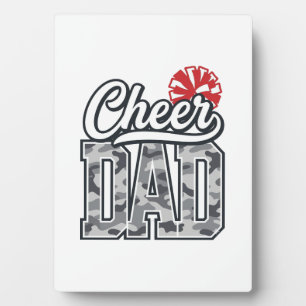 Cheer Dad Camo Pom Vintage Vector Design_1 Plaque
