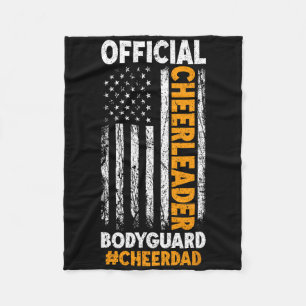 Cheer Dad Cheerleader Bodyguard Father's Day Cheer Fleece Blanket