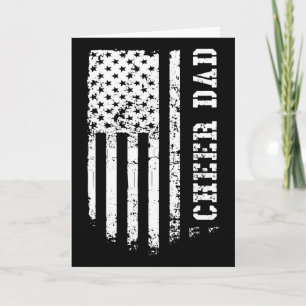 Cheer Dad Cheerleading American Flag Fathers Day C Card