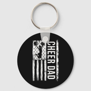 Cheer Dad Cheerleading American Flag Fathers Day C Key Ring