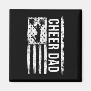 Cheer Dad Cheerleading American Flag Fathers Day C Magnet
