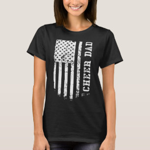 Cheer Dad Cheerleading American Flag Fathers Day C T-Shirt