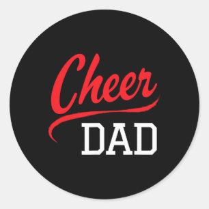 Cheer Dad Cheerleading Red  Classic Round Sticker