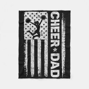 Cheer Dad Cheerleading Team Cheerleader Girl Fan F Fleece Blanket