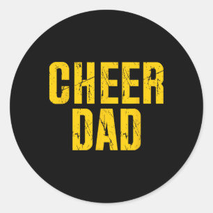 Cheer Dad Cheerleading Yellow Classic Round Sticker