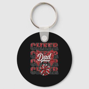 Cheer Dad Daddy Bow Sport Cheerleader Cheerleading Key Ring