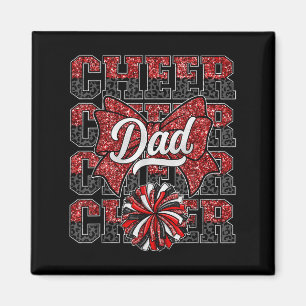 Cheer Dad Daddy Bow Sport Cheerleader Cheerleading Magnet