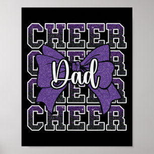 Cheer Dad Daddy Bow Sport Cheerleader Cheerleading Poster