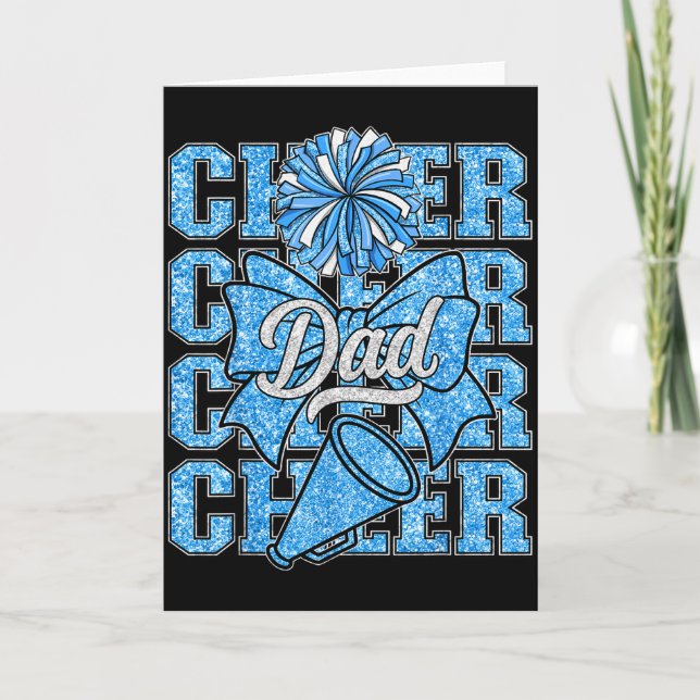 Cheer Dad Daddy Bow Srt Cheerleader Cheerleading B Card (Front)