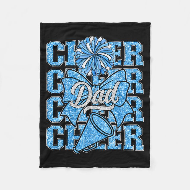 Cheer Dad Daddy Bow Srt Cheerleader Cheerleading B Fleece Blanket (Front)